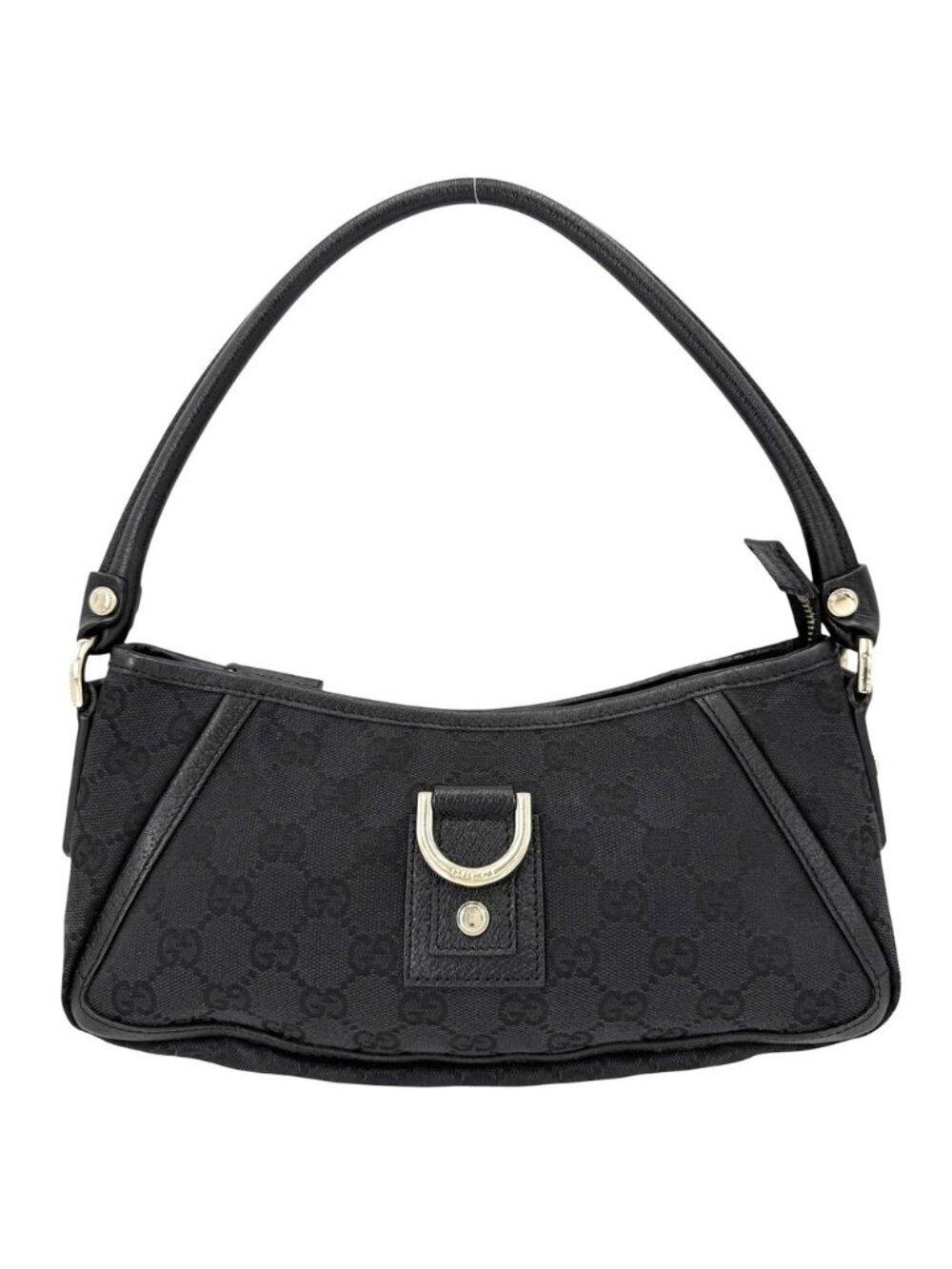 Gucci Handbag Abby GG Canvas Leather Black Gold